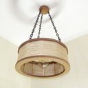 Ver imagem 2 de Luminária Lustre Pendente Rústico Retro Madeira Sisal 60cm