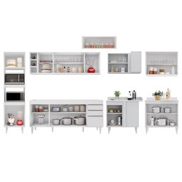 Armário de Cozinha Modulada de Canto 9 Peças CP04 Balcão Branco - Lumi Lumil Móveis - 5