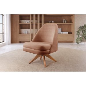 Poltrona Stella Decorativa Giratória Bouclé