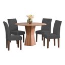 Ver imagem 1 de Kit 6 Capas de Cadeira Malha Alice Cinza Chumbo