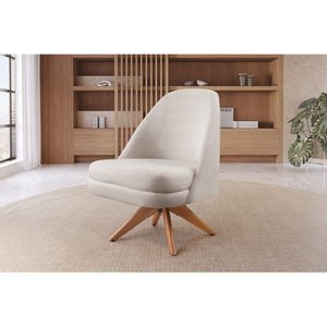 Poltrona Stella Decorativa Giratória Bouclé