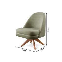 Poltrona Stella Decorativa Giratória Bouclé - 3