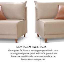 Sofá Living Canela 4 Lugares 245 cm Linho - 8