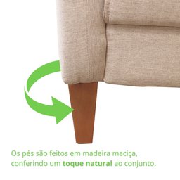 Sofá Living Canela 4 Lugares 245 cm Linho - 10