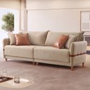 Ver imagem 1 de Sofá Living Canela 4 Lugares 245 cm Linho Bege