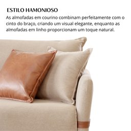 Sofá Living Canela 4 Lugares 245 cm Linho - 9