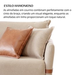 Sofá Living Canela 4 Lugares 245 cm Linho - 9