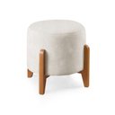Ver imagem 3 de Puff Redondo para Sala Pé de Madeira Linho