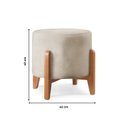 Ver imagem 4 de Puff Redondo para Sala Pé de Madeira Linho