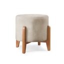 Ver imagem 5 de Puff Redondo para Sala Pé de Madeira Linho