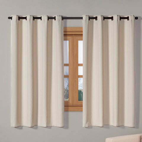 Cortina Blackout Tecido 2,20m X 1,30m Corta 100% Luz Blecaute para Sala Quarto Janela Cozinha Areia