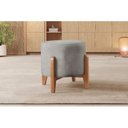 Ver imagem 2 de Puff Redondo para Sala Pé de Madeira Linho