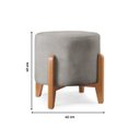 Ver imagem 4 de Puff Redondo para Sala Pé de Madeira Linho Cinza