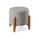 Ver imagem 3 de Puff Redondo para Sala Pé de Madeira Linho