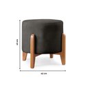 Ver imagem 4 de Puff Redondo para Sala Pé de Madeira Linho Preto