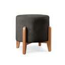 Ver imagem 3 de Puff Redondo para Sala Pé de Madeira Linho