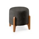 Ver imagem 5 de Puff Redondo para Sala Pé de Madeira Linho