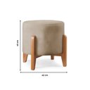 Ver imagem 4 de Puff Redondo para Sala Pé de Madeira Linho Bege