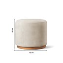 Ver imagem 3 de Puff Redondo para Sala Base de Madeira Linho Bege Nude