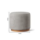 Ver imagem 3 de Puff Redondo para Sala Base de Madeira Linho Cinza