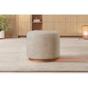 Ver imagem 1 de Puff Redondo para Sala Base de Madeira Linho