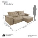 Ver imagem 3 de Sofá Retrátil Muriaé 4 Lugares 250 cm Linho Bege