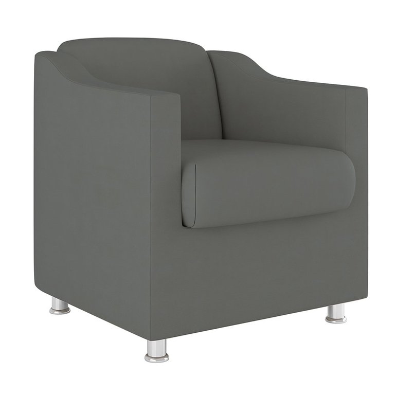 Poltrona Decorativa Escritório Cadeira Manicure Suede Cor:Cinza Poltrona Decorativa Escritório Cadeira Manicure Suede Cor:Cinza