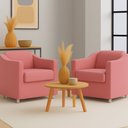 Ver imagem 1 de Kit 2 Poltrona Decorativa para Sala, Escritorio, Recepção Tila Suede Rosa