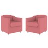 Kit 2 Poltrona Decorativa para Sala, Escritorio, Recepção Tila Suede Rosa - 2