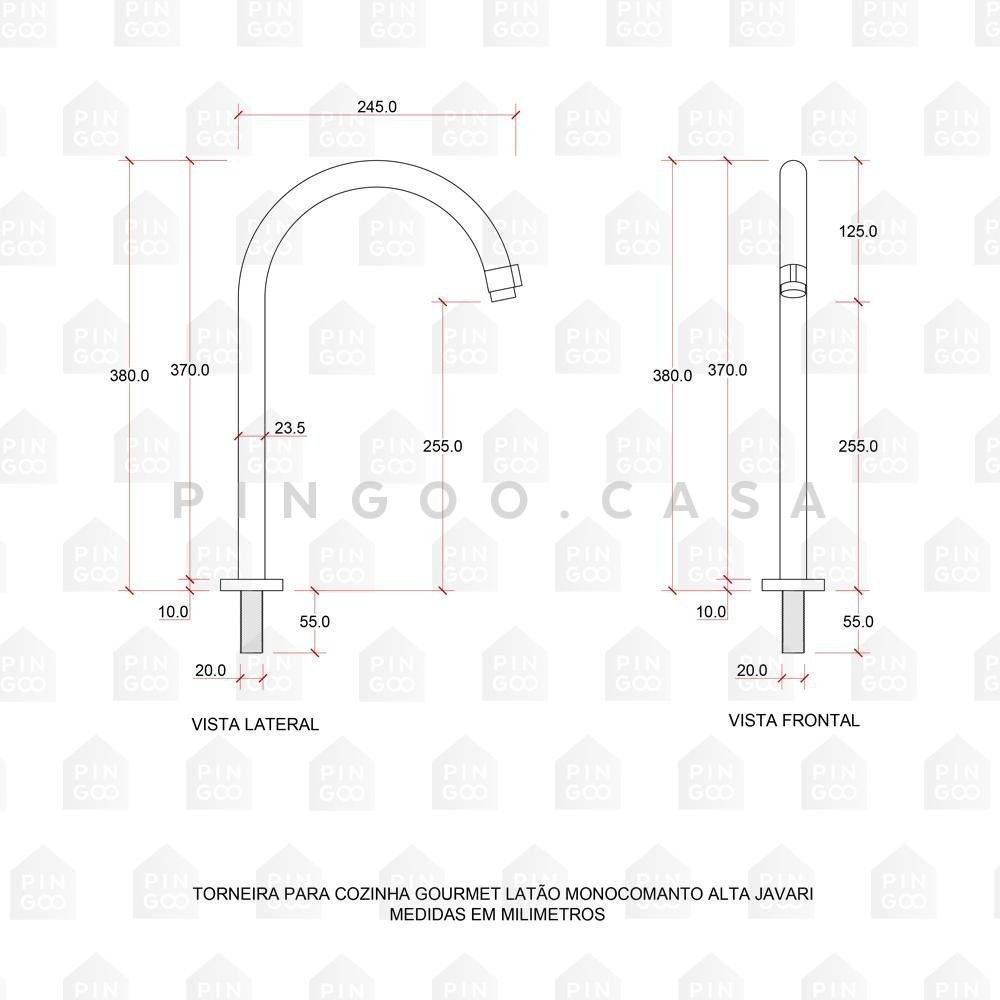 Torneira Para Banheiro Alta Javari Pingoo.casa - Preto - 7