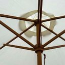 Ver imagem 7 de Ombrelone Guarda Sol Retrátil Central Madeira 2,70m Ventilação Piscina Praia Camping Branco Importwa