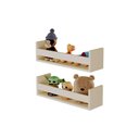Ver imagem 2 de Kit 2 Prateleiras Porta Brinquedos Bege Claro 60 X 12cm Suporte Invisivel