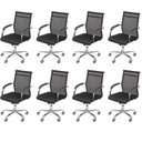 Ver imagem 1 de Kit 8 Cadeiras Escritorio Diretor Tela Mesh Roma 3312 Preto