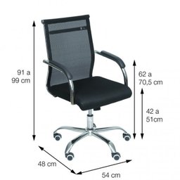 Kit 8 Cadeiras Escritorio Diretor Tela Mesh Roma 3312 - 4