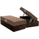 Ver imagem 1 de Conjunto Box Baú Solteiro Colchão Molas Ortobom Nanolastic Orthotel Spring + Base Crc Suede Brown
