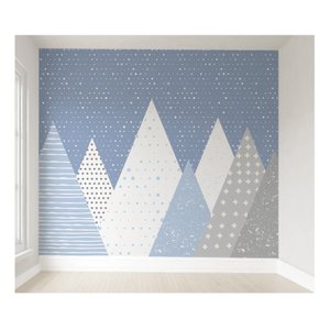 Papel de parede Montanha azul para quarto de bebê menino M² PP44