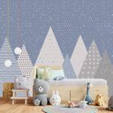 Ver imagem 2 de Papel de parede Montanha azul para quarto de bebê menino M² PP44