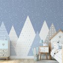 Ver imagem 4 de Papel de parede Montanha azul para quarto de bebê menino M² PP44