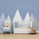 Ver imagem 3 de Papel de parede Montanha azul para quarto de bebê menino M² PP44