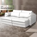 Ver imagem 2 de Sofá Decorativo Sala de Estar Marselha Retrátil Elétrico 4 Lugares 250cm Couro Branco - Mozzelar