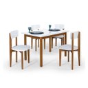 Ver imagem 2 de Mesa Cadeiras 120cm Mdf Pinus Estofado Sala Jantar Compacta:branco