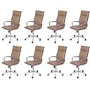 Ver imagem 1 de Kit 8 Cadeiras Escritorio Presidente Design Italiano com Relax Corino 3304 Marrom/Caramelo