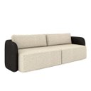 Ver imagem 2 de Sofá Living Sala de Estar Abel 220cm Bipartido Pés de Madeira Pu/linho Preto/off White G33 - Gran Be
