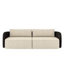 Ver imagem 5 de Sofá Living Sala de Estar Abel 220cm Bipartido Pés de Madeira Pu/linho Preto/off White G33 - Gran Be