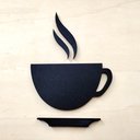 Ver imagem 1 de Quadrinho Xícara - Placa Sinalização Copa - Toque 3D:Preto
