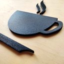 Ver imagem 2 de Quadrinho Xícara - Placa Sinalização Copa - Toque 3D:Preto