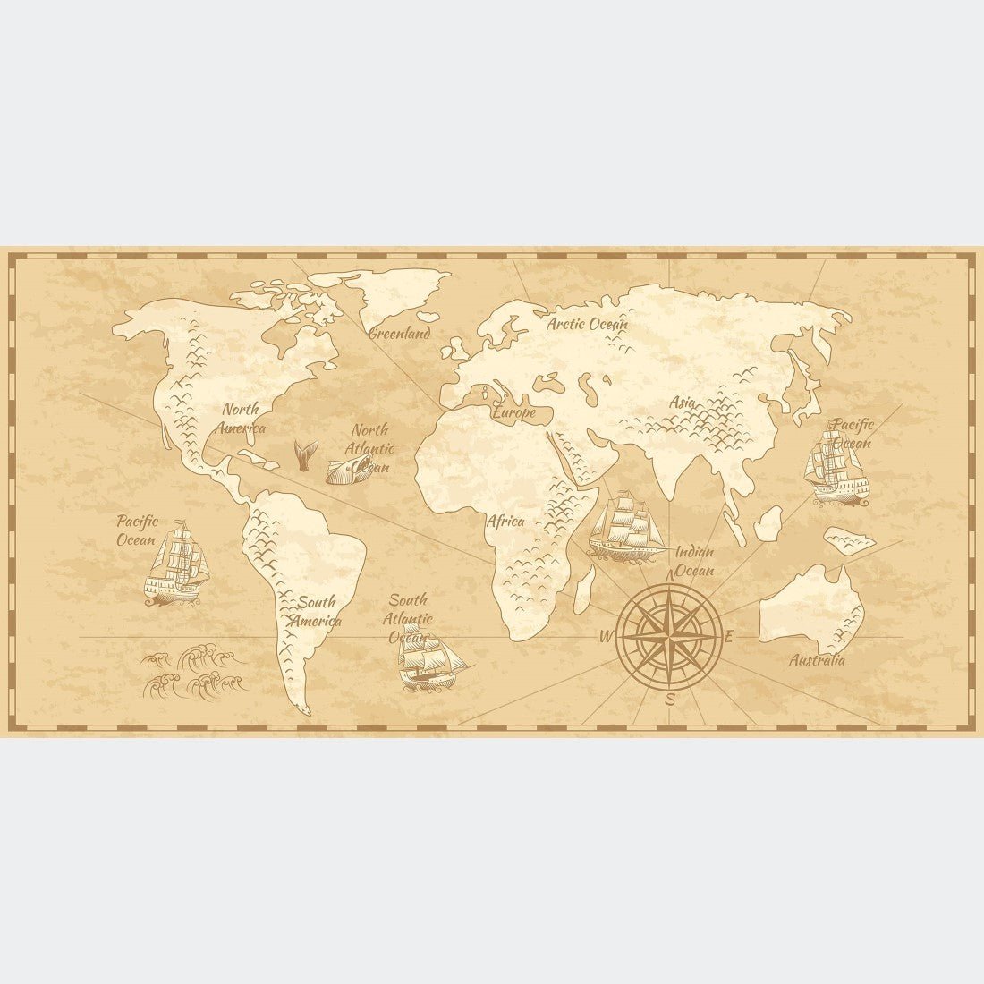 Painel Adesivo Papel de Parede Mapa Mundi N015293 m² - 3