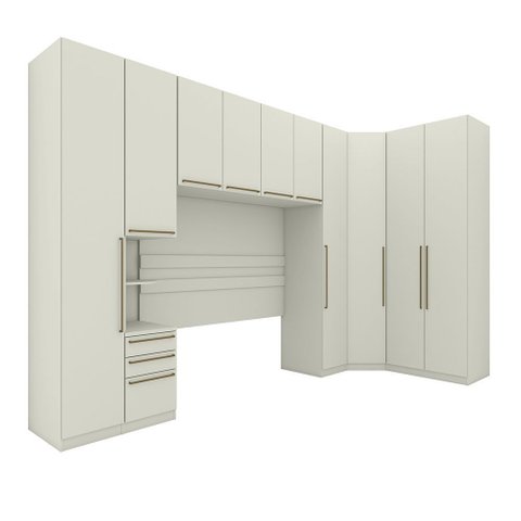 Quarto Modulado Casal Kit com 6 Peças 10 Portas Predileto Henn - Areia