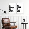 Kit 2 Quadros Frases Motivacionais - Vencer 45x34cm:moldura Branca - 2