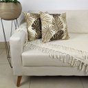 Ver imagem 2 de Kit 1 Manta para Sofá 2,40 X 1,80 + 2 Capas de Almofada Cor:bege-bege